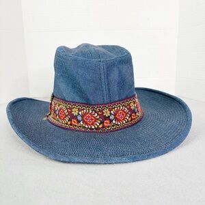 Resistol 70s Stagecoach Self-Conforming Denim Cowboy Hat Sz 7 3/8 Western Indie